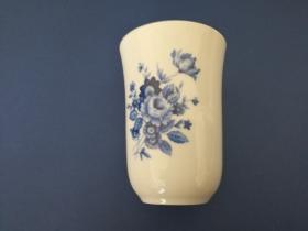 Accesorios baño en madera y porcelana 142 - Vaso encimera Ébano flor azul
