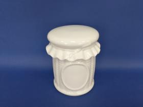 Accesorios baño de encimera en porcelana 4711 - Tarro pequeño de porcelana Lazo oro