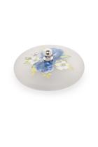 Tapones de lavabo decorados 1156 - Tapón cristal flor azul