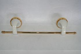 Accesorios baño en latón y porcelana 40 - Toallero barra pared Agua lux oro
