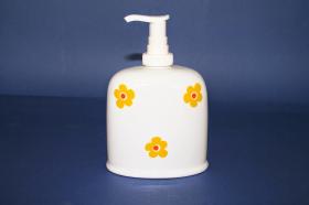 Accesorios baño de encimera en porcelana 646 - Dosificador de porcelana Dona ágata amarilla