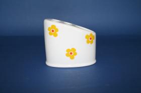 Accesorios baño de encimera en porcelana 647 - Portacepillos de porcelana Dona ágata amarilla