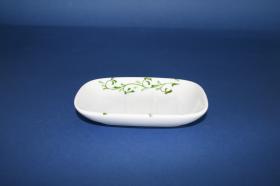 Accesorios baño de encimera en porcelana 860 - Jabonera de porcelana Dona laurel verde
