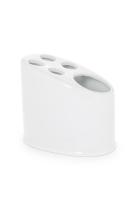 Accesorios baño de encimera en porcelana 946 - Portacepillos de porcelana Dona blanca