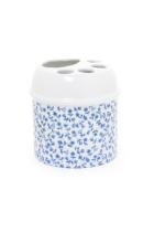Accesorios baño de encimera en porcelana 649 - Dosificador de porcelana Roma tapíz azul