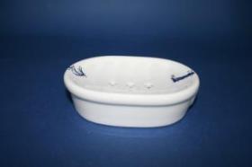 Accesorios baño de encimera en porcelana 951 - Portacepillos de porcelana Roma marino