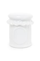 Accesorios baño de encimera en porcelana 674 - Tarro pequeño de porcelana Lazo blanco