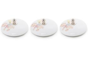  3 tapones porcelana 11308 - Tapón de porcelana 3 unidades flor rosa