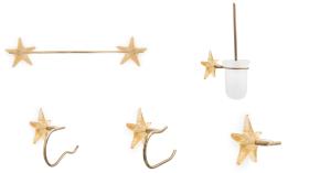 Accesorios baño en poliéster 880 - Conjunto accesorios pared 5 piezas Estrella cuero