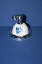 Accesorios baño en latón y porcelana 945 - Percha pared Granada flor azul