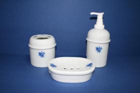 Accesorios baño en latón y porcelana 540 - Juego 3 piezas  modelo Marino