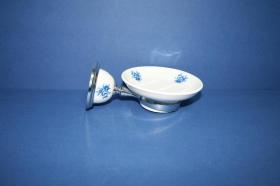 Accesorios baño en latón y porcelana 947 - Portajabonera pared Granada flor azul