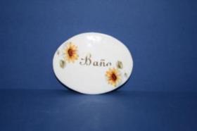 Accesorios baño de encimera en porcelana 456 - Violetero de porcelana Dona girasol