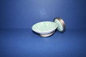 Accesorios baño en latón y porcelana 516 - Portajabonera pared Dor acerado