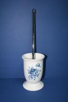 Accesorios baño en latón y porcelana 949 - Escobillero suelo Granada flor azul